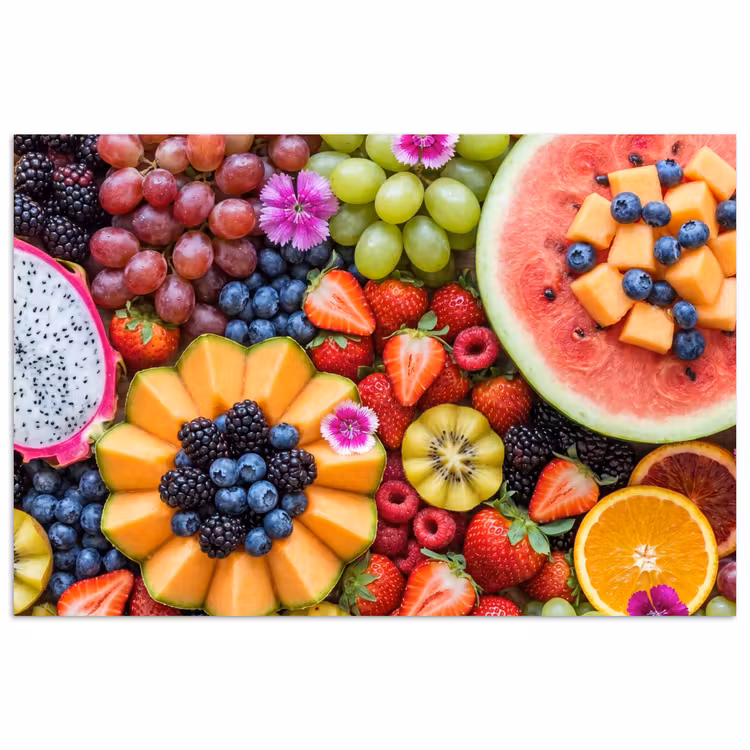 Fruit - Vers - Variatie - Eten - Kleurrijk poster papier klein -3d