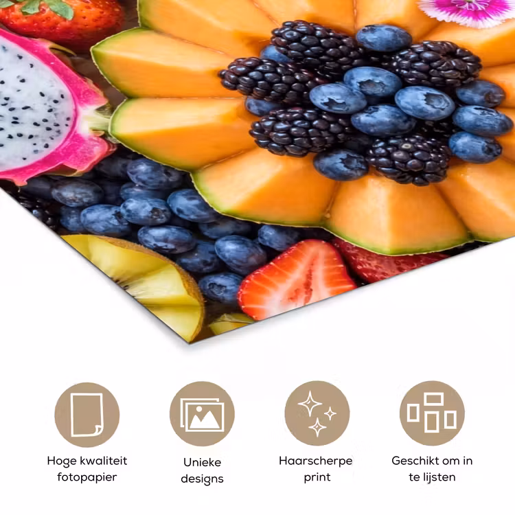 Fruit - Vers - Variatie - Eten - Kleurrijk poster papier klein -closeup_NL