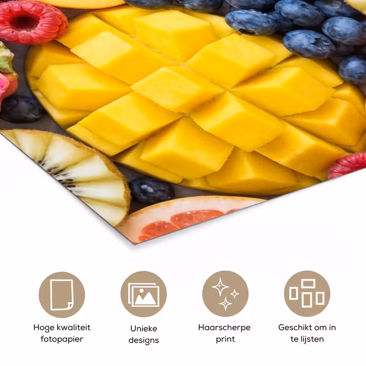 Fruit - Versneden - Kleurrijk - Eten - Gezond poster papier klein -closeup_NL