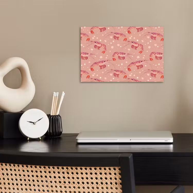 Garnalen - Stippen - Roze poster papier klein 62 -sfeer1