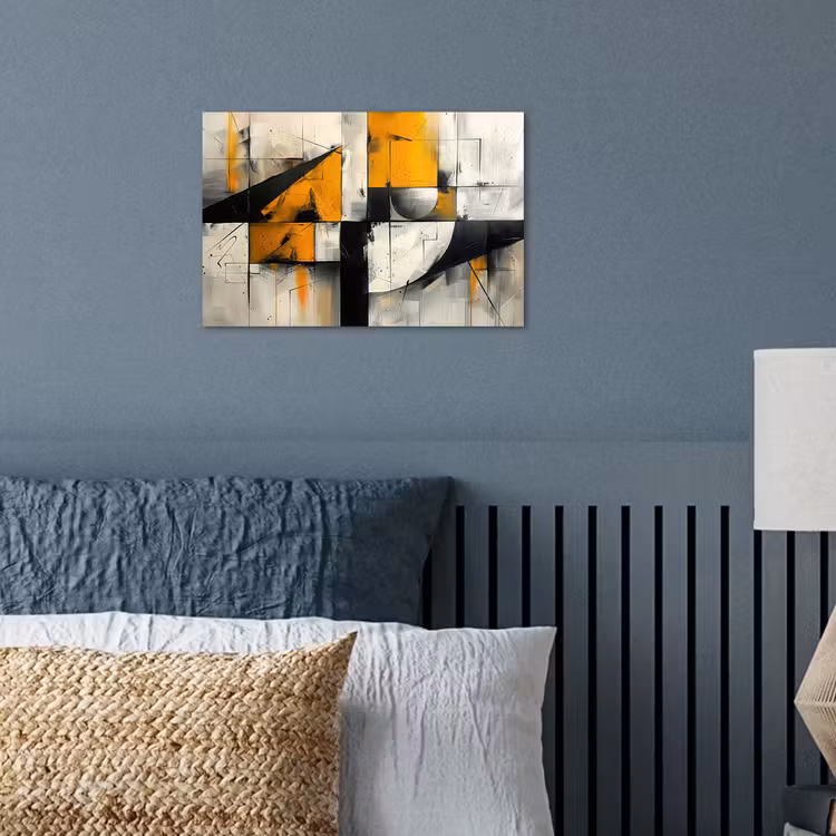 Geel - Abstract - Modern - Vormen poster papier klein -sfeer2