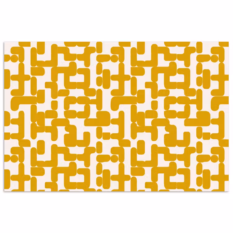 Geel - Beige - Patroon poster papier klein 62 -3d