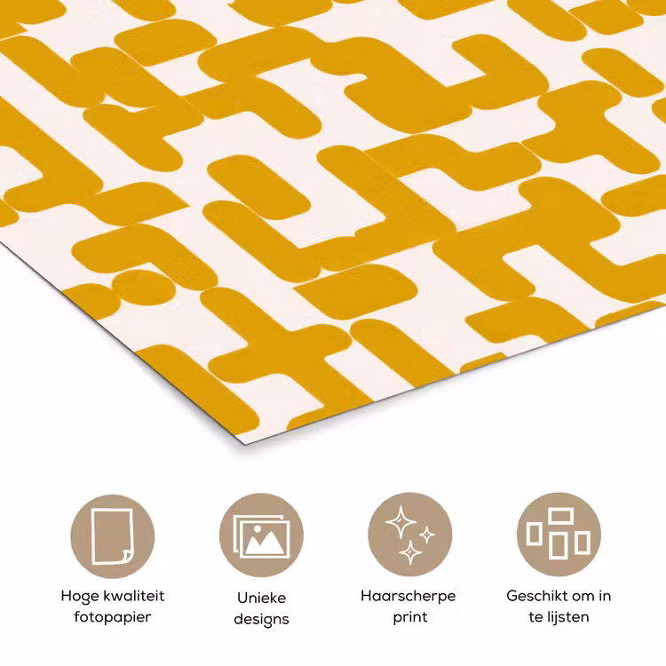 Geel - Beige - Patroon poster papier klein 62 -closeup_NL