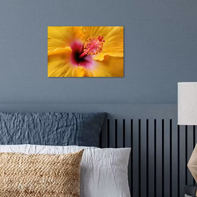 Geel - Hibiscus - Tropisch poster papier klein -sfeer2