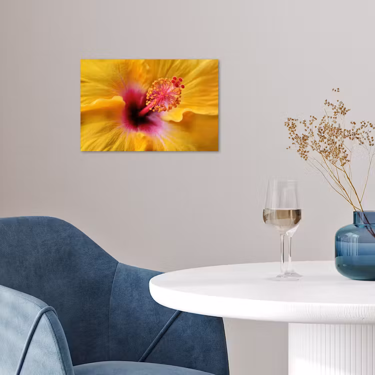 Geel - Hibiscus - Tropisch poster papier klein -sfeer3