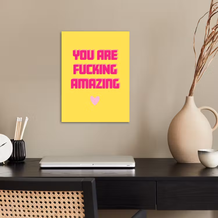 Geel - Valentijn - Tekst poster papier klein -sfeer1