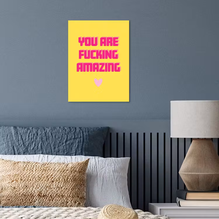 Geel - Valentijn - Tekst poster papier klein -sfeer2
