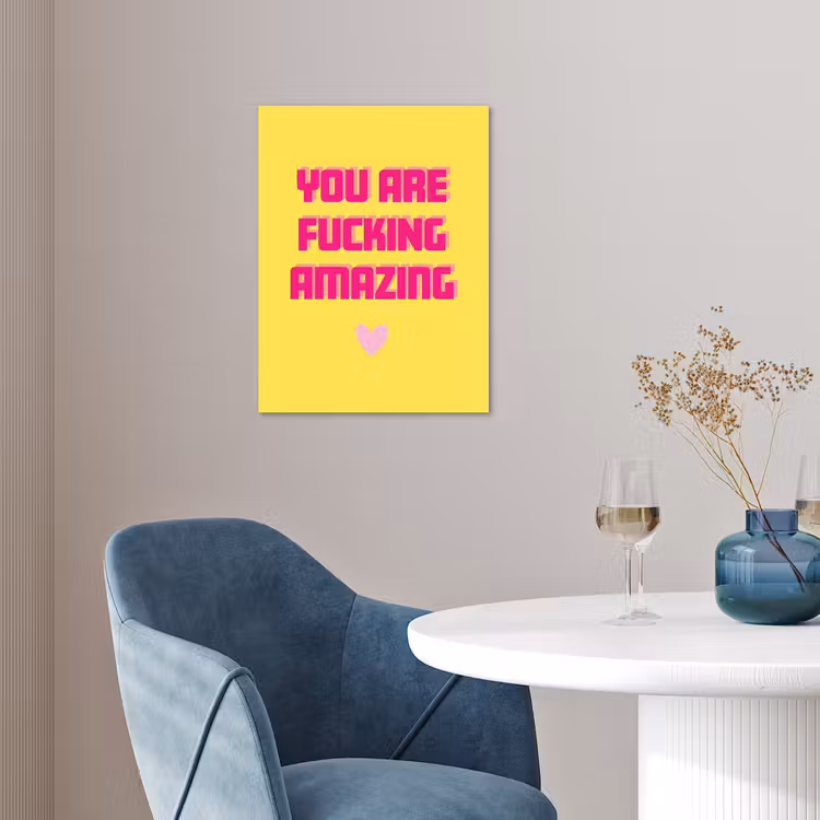 Geel - Valentijn - Tekst poster papier klein -sfeer3