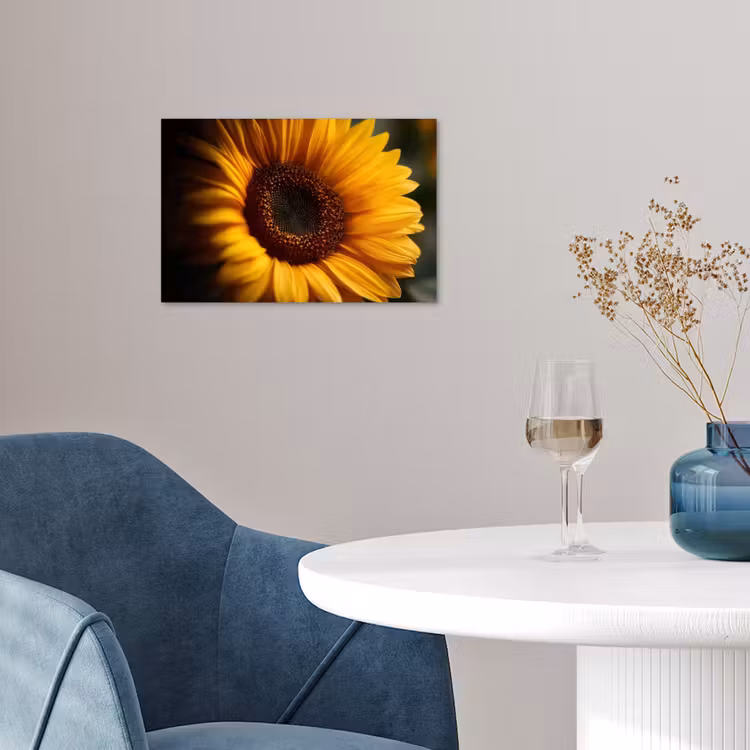 Geel - Zonnebloem - Zomers poster papier klein -sfeer3
