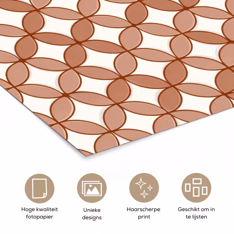 Geometrisch - Cirkels - Modern - Terracotta poster papier klein 62 -closeup_NL