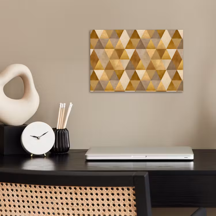 Geometrisch - Driehoek - Goud poster papier klein 62 -sfeer1