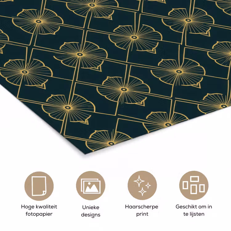 Geometrisch - Elegant - Groen poster papier klein 62 -closeup_NL