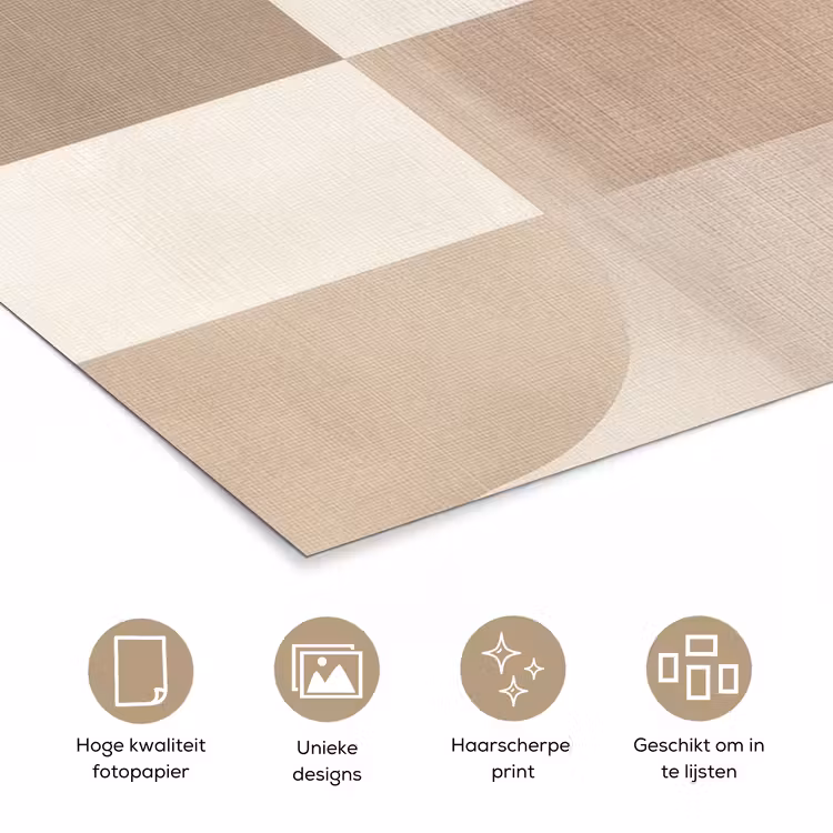 Geometrisch - Geweven structuur - Modern poster papier klein -closeup_NL