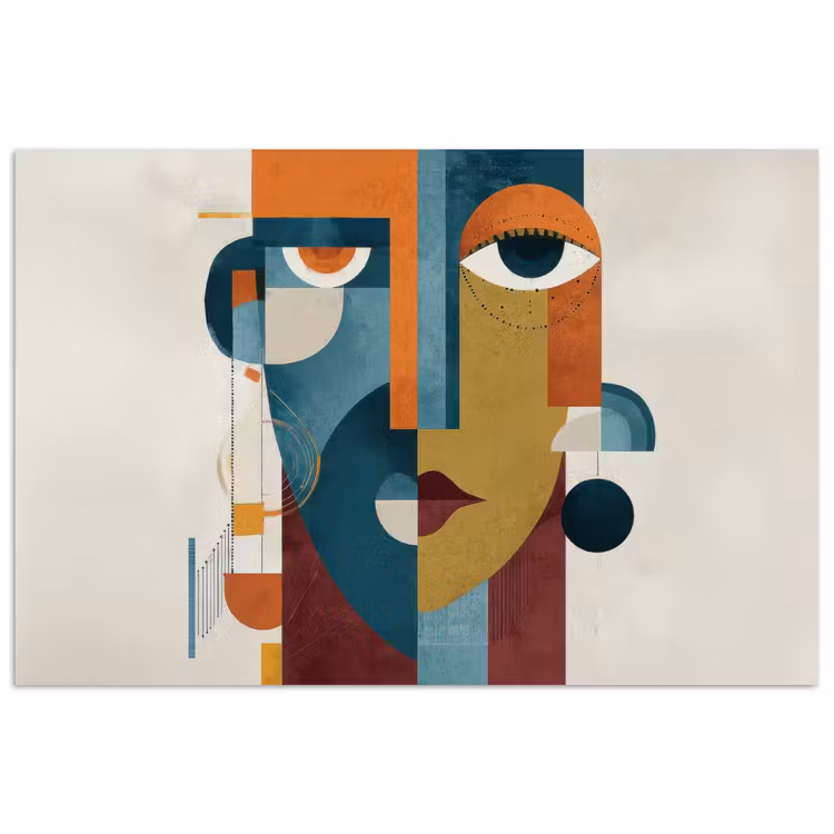 Geometrisch - Strakke vormen - Kleurrijk poster papier klein -3d