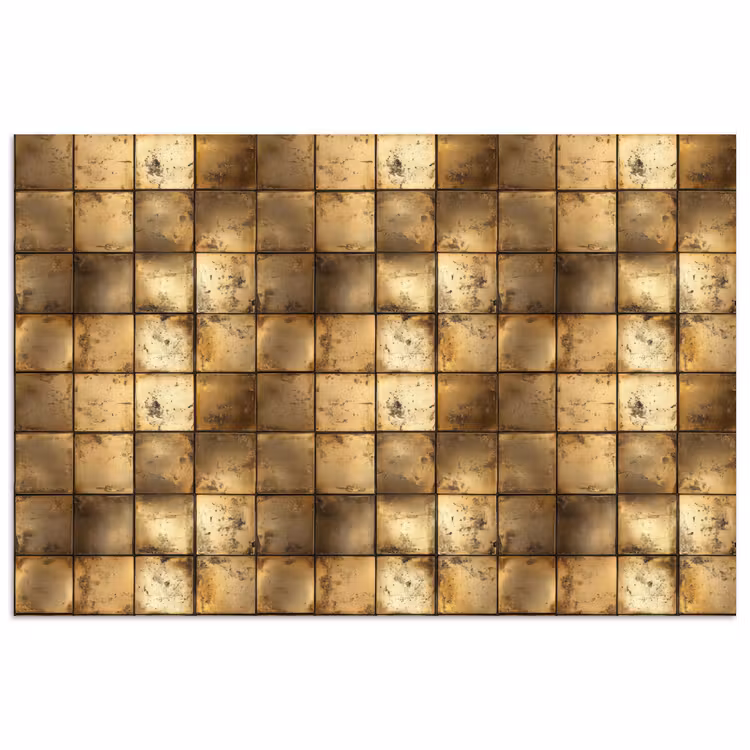 Geometrisch - Tegels - Goud poster papier klein 62 -3d
