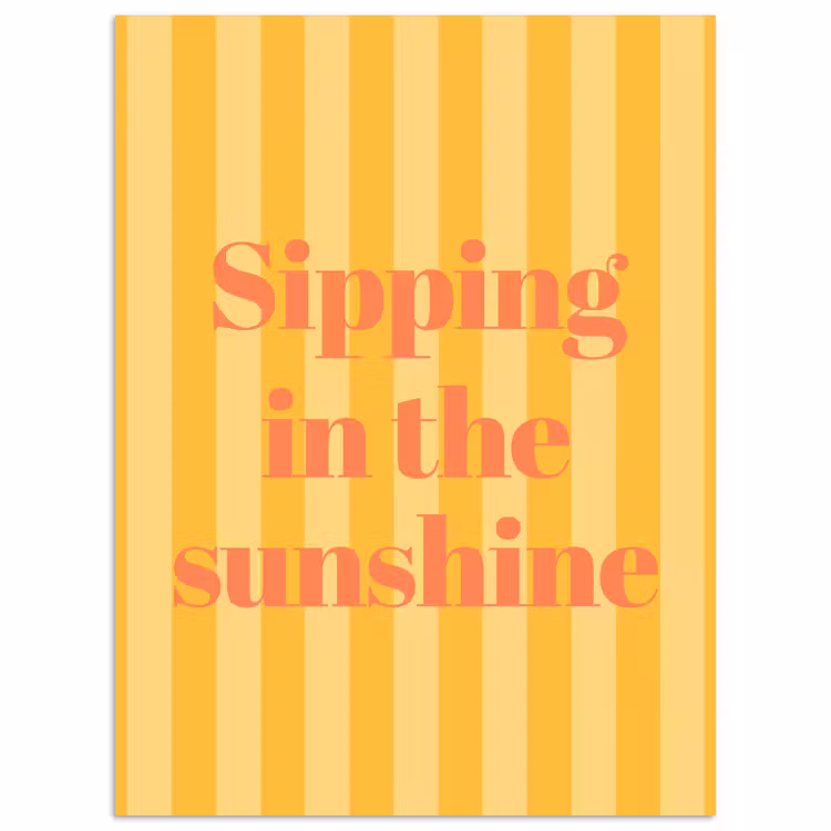 Gestreept - Geel - Sunshine - Letters poster papier klein -3d