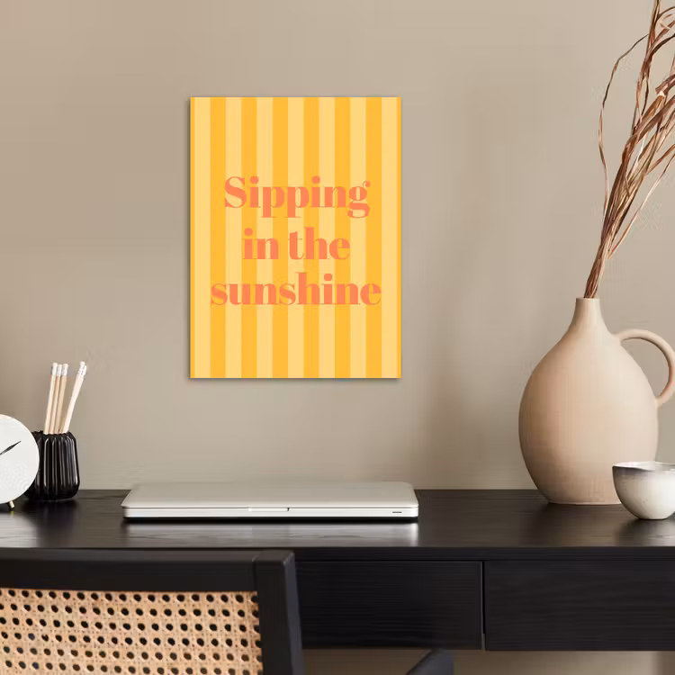 Gestreept - Geel - Sunshine - Letters poster papier klein -sfeer1