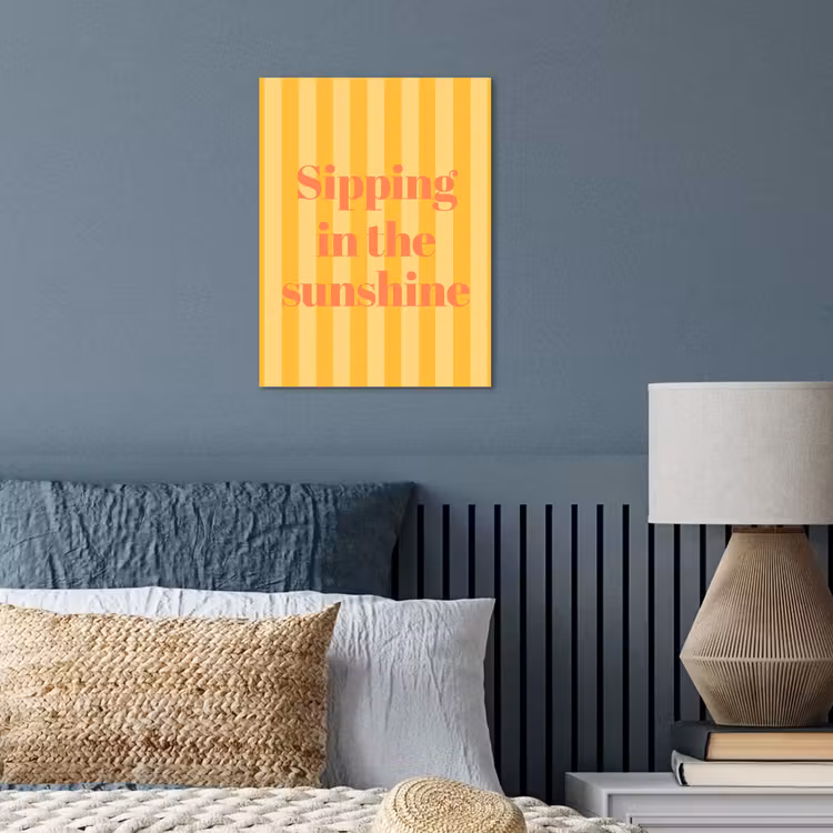 Gestreept - Geel - Sunshine - Letters poster papier klein -sfeer2