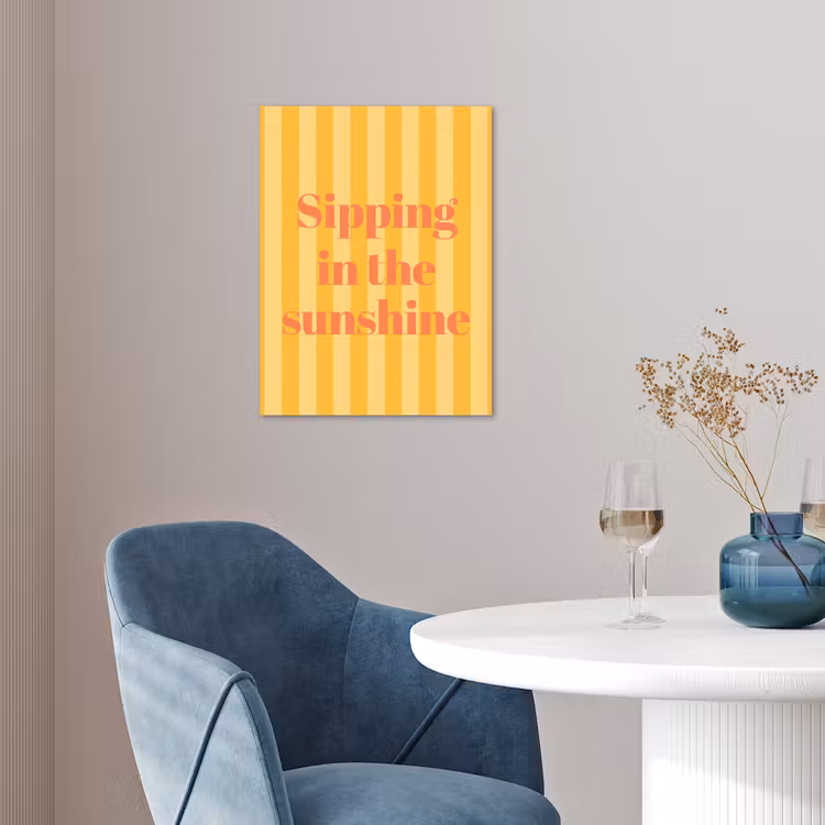 Gestreept - Geel - Sunshine - Letters poster papier klein -sfeer3