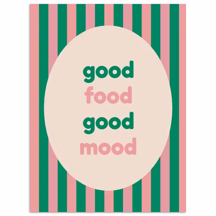 Gestreept - Quote - Ovaal - Roze poster papier klein -3d