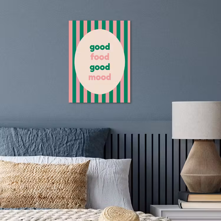 Gestreept - Quote - Ovaal - Roze poster papier klein -sfeer2
