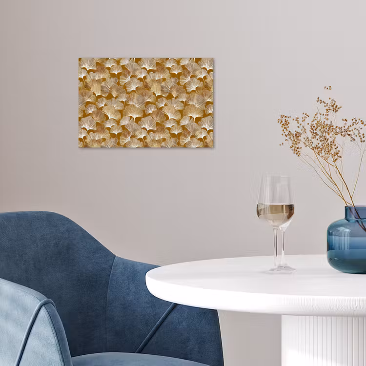 Ginkgo - Bladeren - Goud poster papier klein 62 -sfeer3