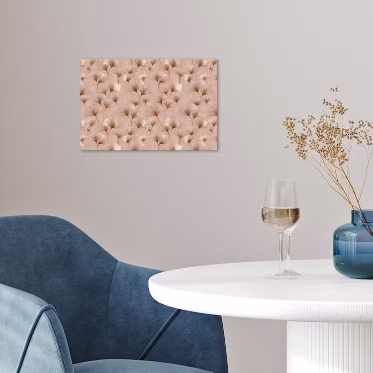 Ginkgo - Patroon - Roze poster papier klein 62 -sfeer3