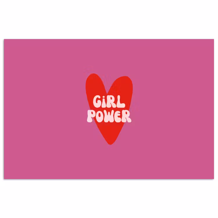 Girl power - Hart - Roze - Rood poster papier klein -3d