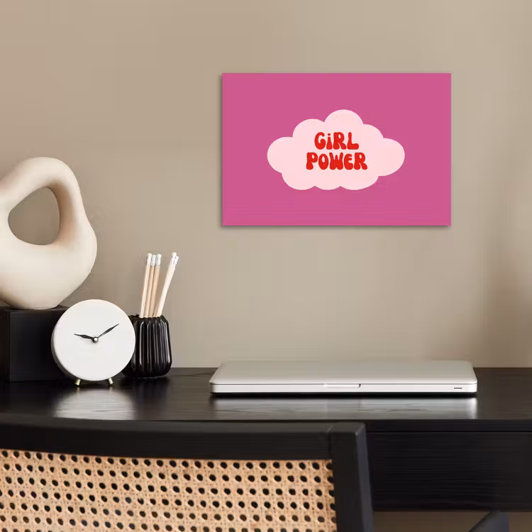 Girl power - Wolk - Roze poster papier klein -sfeer1