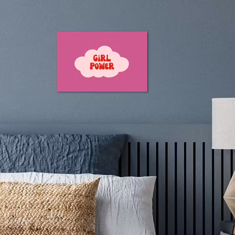 Girl power - Wolk - Roze poster papier klein -sfeer2