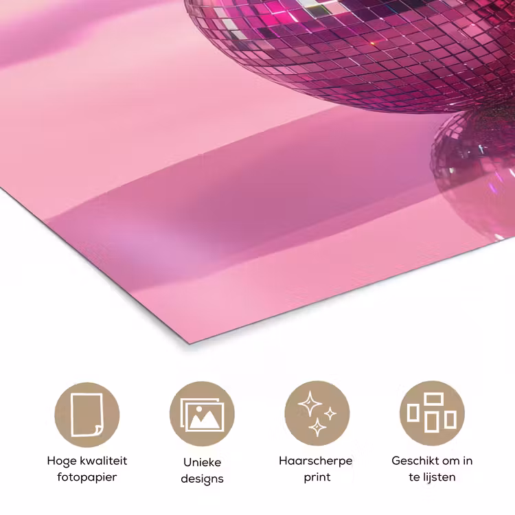Glitter - Discobol - Roze - Kersen poster papier klein -closeup_NL