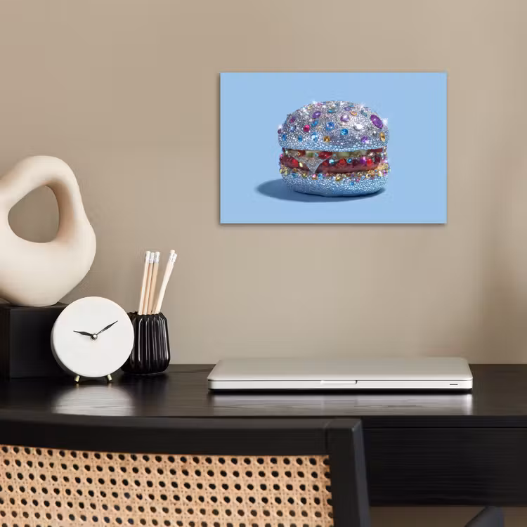Glitters - Hamburger - Blauw poster papier klein -sfeer1