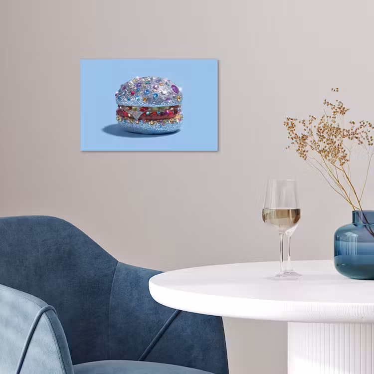 Glitters - Hamburger - Blauw poster papier klein -sfeer3