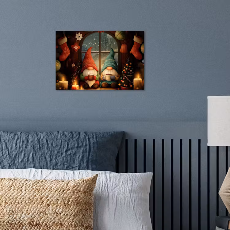 Gnooms - Kerst - Raam - Kleurrijk poster papier klein -sfeer2