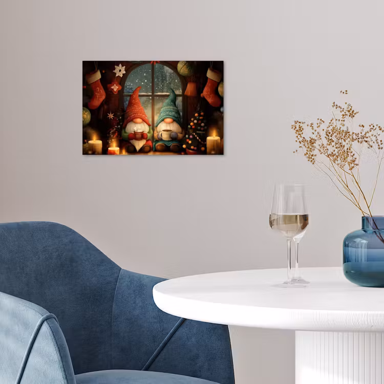 Gnooms - Kerst - Raam - Kleurrijk poster papier klein -sfeer3