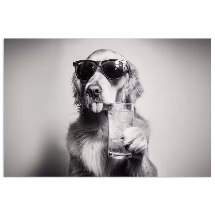 Golden retriever - Hond - Zonnebril - Gkas poster papier klein -3d