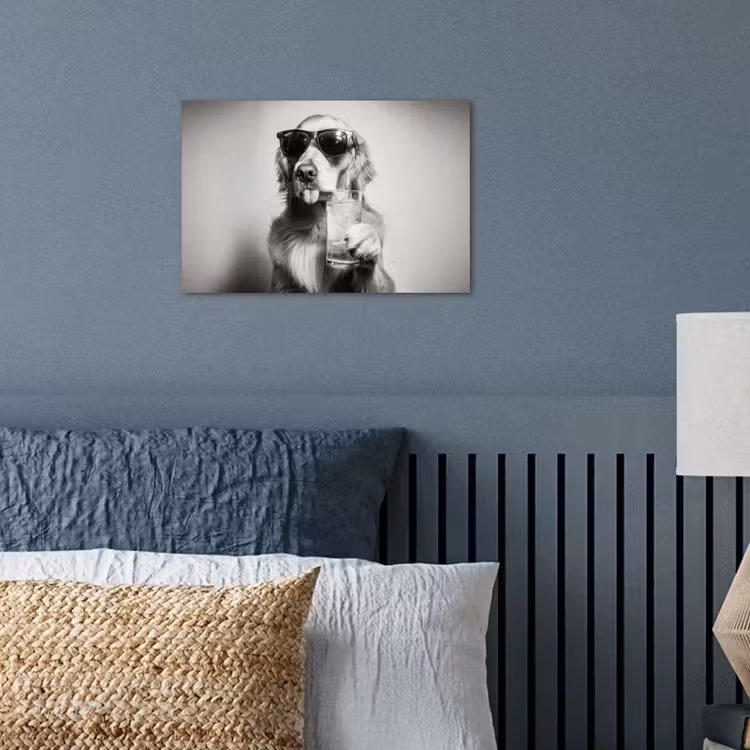 Golden retriever - Hond - Zonnebril - Gkas poster papier klein -sfeer2