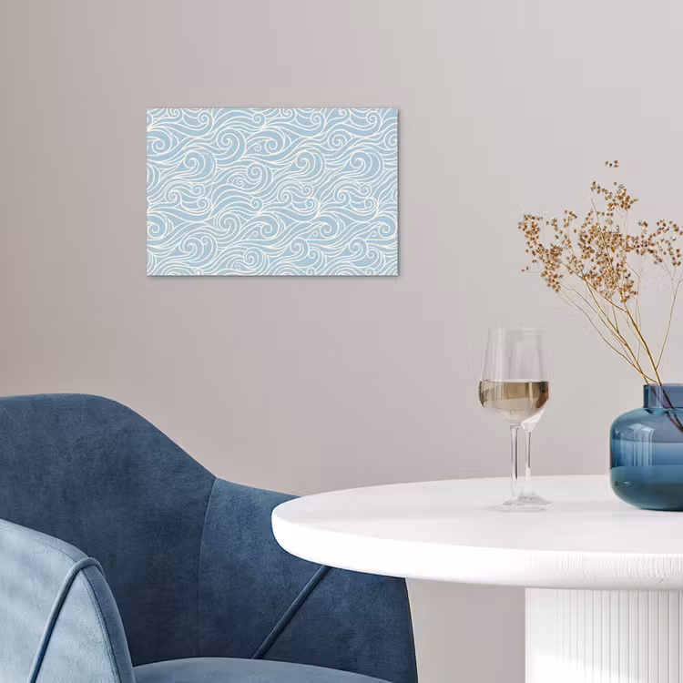 Golf - Abstract - Natuur - Modern - Blauw poster papier klein -sfeer3