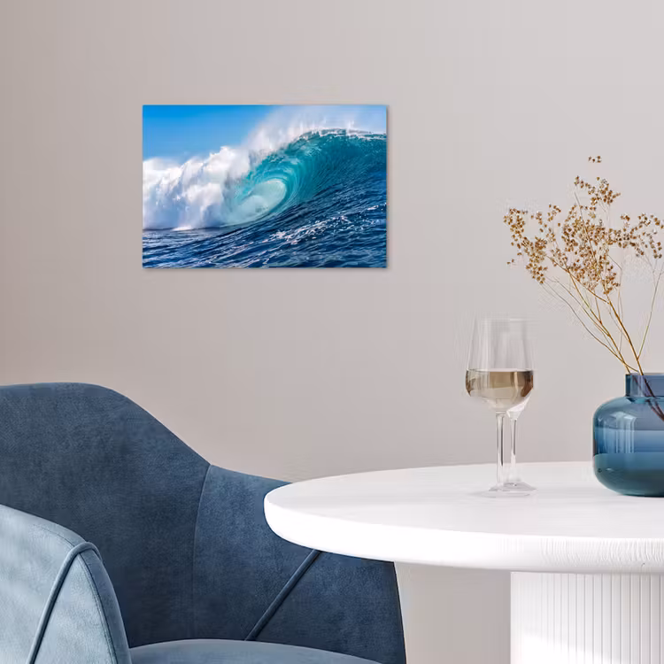 Golf - Oceaan - Water - Dynamisch - Blauw poster papier klein -sfeer3