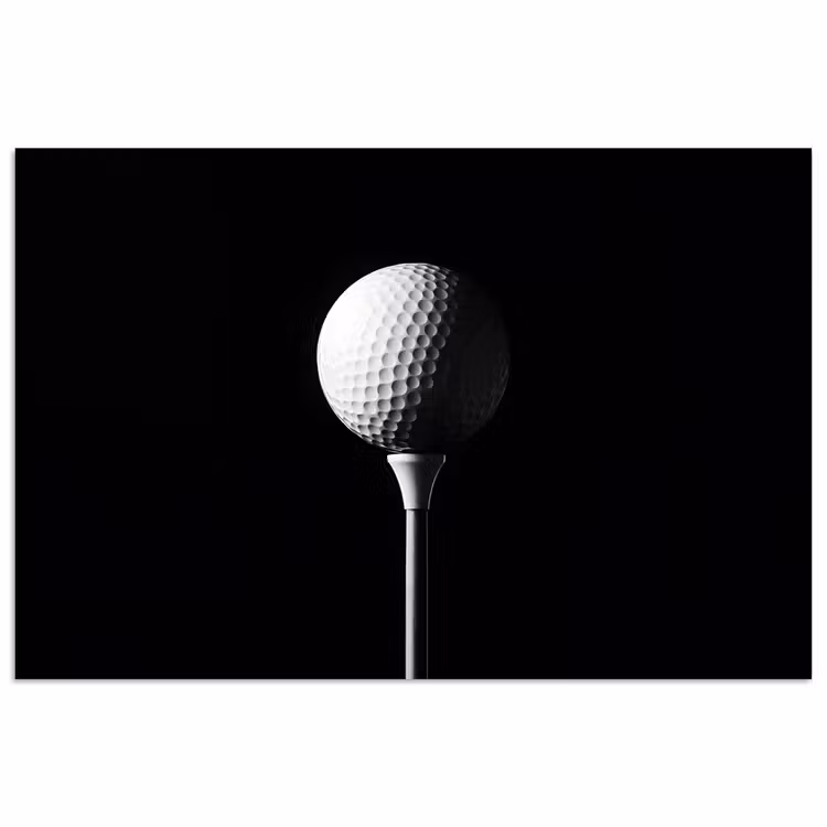 Golfbal - Minimalistisch - Wit poster papier klein -3d