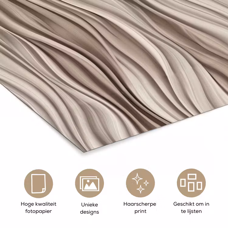 Golven - 3D - Crème poster papier klein 62 -closeup_NL