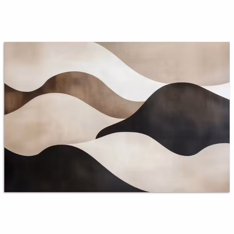 Golven - Abstract - Beige poster papier klein -3d