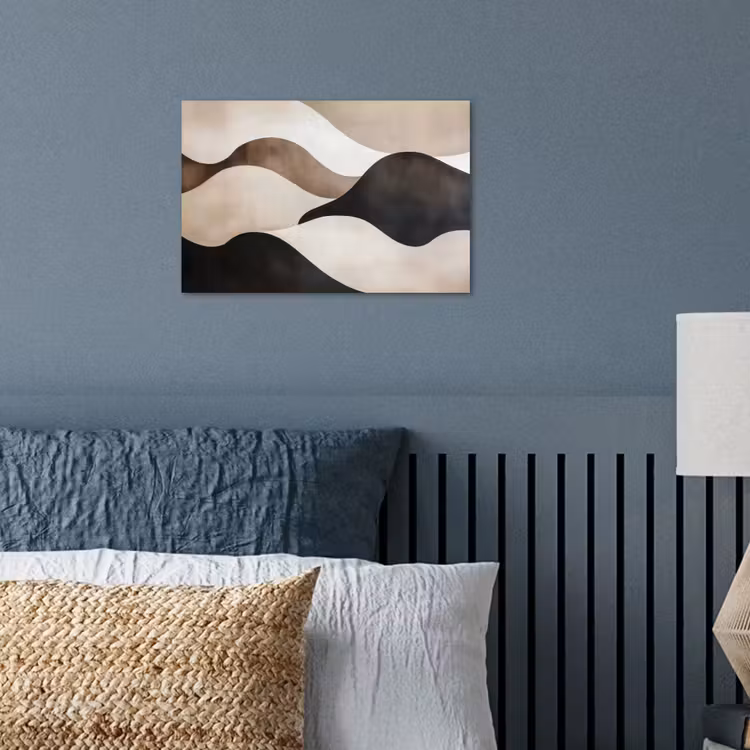 Golven - Abstract - Beige poster papier klein -sfeer2
