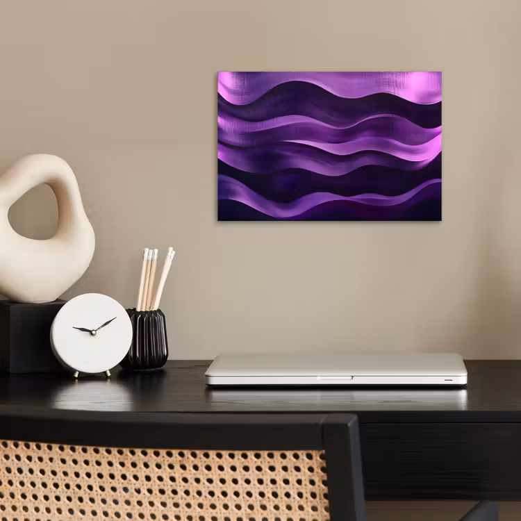 Golven - Abstract - Paars poster papier klein -sfeer1