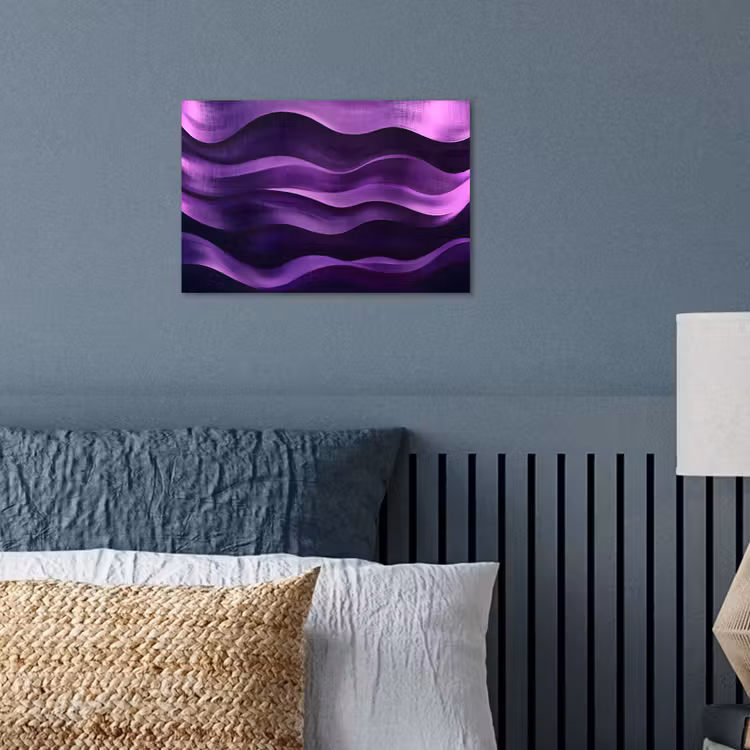 Golven - Abstract - Paars poster papier klein -sfeer2
