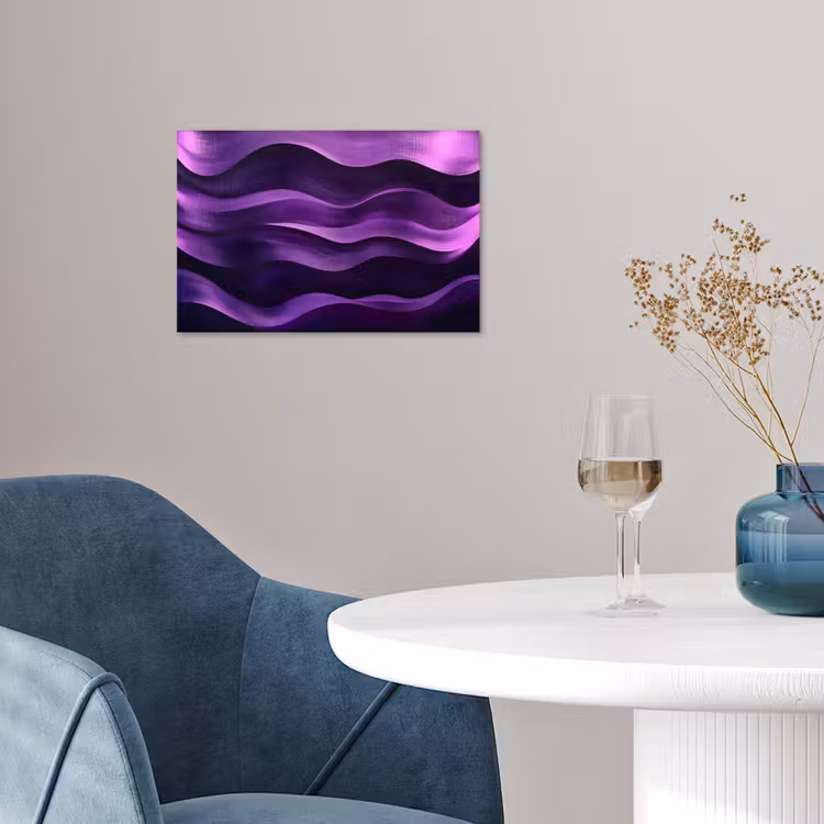 Golven - Abstract - Paars poster papier klein -sfeer3