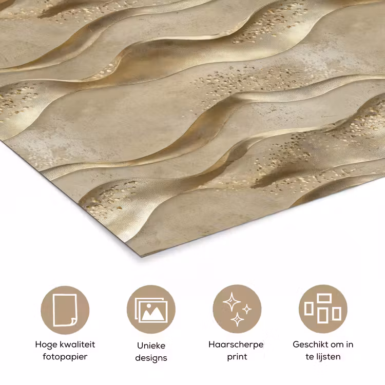 Golven - Patroon - Goud poster papier klein 62 -closeup_NL