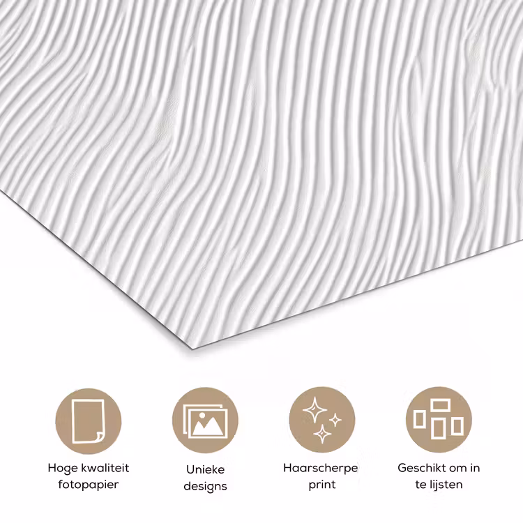 Golven - Ribbels - Wit poster papier klein 62 -closeup_NL