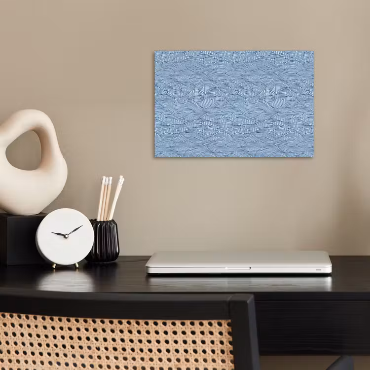 Golven - Ritmisch - Blauw poster papier klein 62 -sfeer1