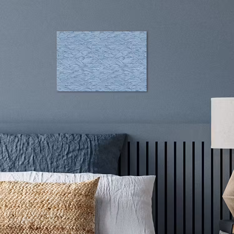 Golven - Ritmisch - Blauw poster papier klein 62 -sfeer2